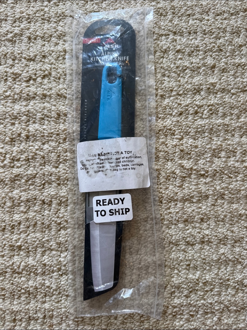 NEW MSR Alpine Camping Kitchen Knife - Blue - sealed